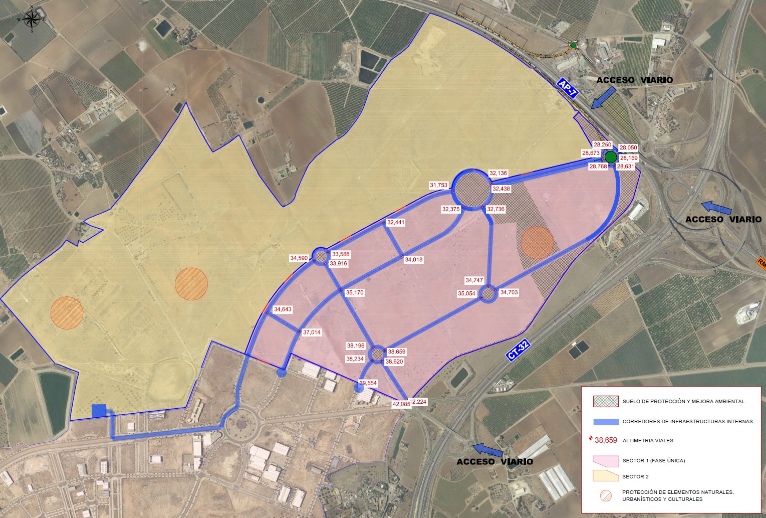 Mapa aéreo de Zona de Actividades Logísticas Los Camachos – Cartagena