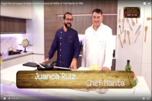 Ángel Poto del equipo de Mejora Genética Animal en el programa Chef Manta de 7RM